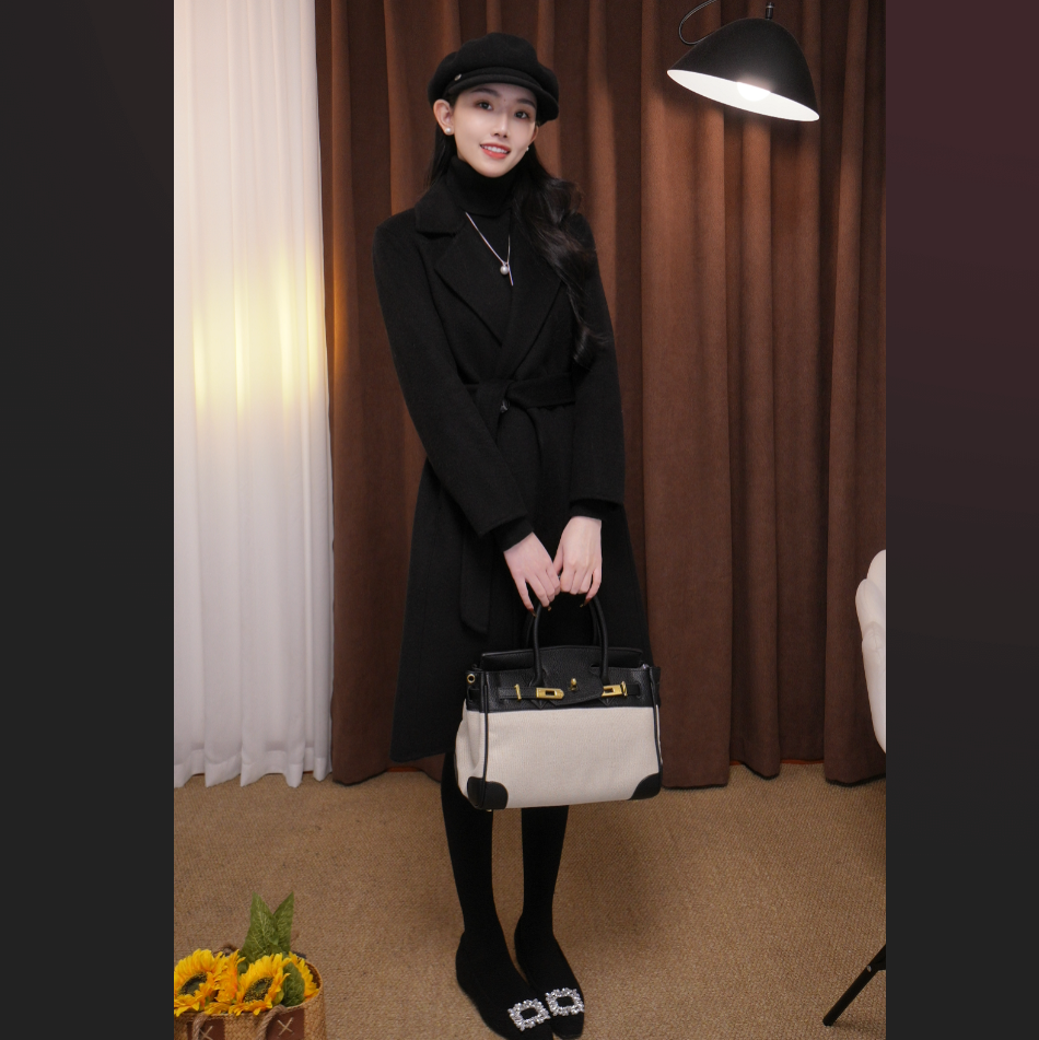 【木一】经典百搭正肩修身小个子厚实羊毛大衣 2113