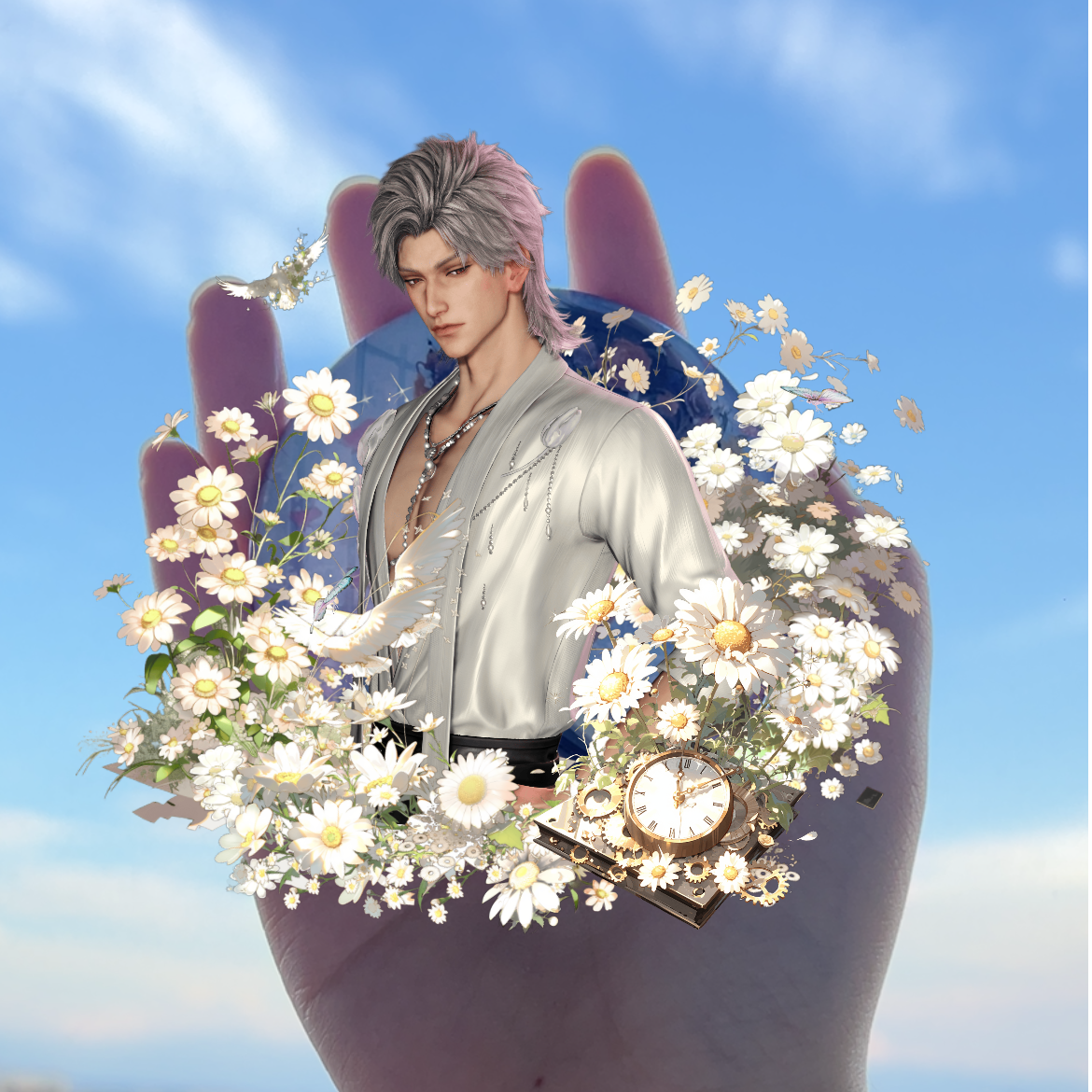 恋与深空秦彻春日AR视频特效徽章