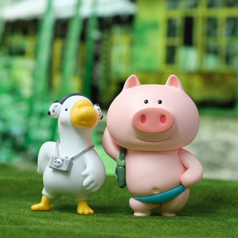 【开盒不退不H】果小鹅嘟嘟猪暴走打卡小分队系列盲盒潮玩手办公仔