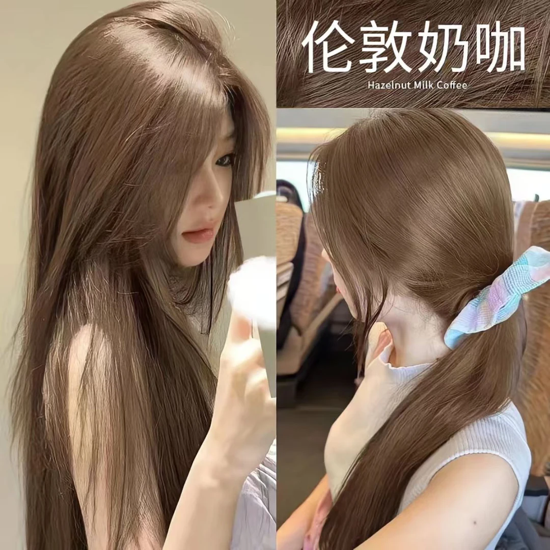 【拍一发二盒】OKOCS伦敦奶咖色染发膏刘亦菲同款染发剂H5h亚麻棕色