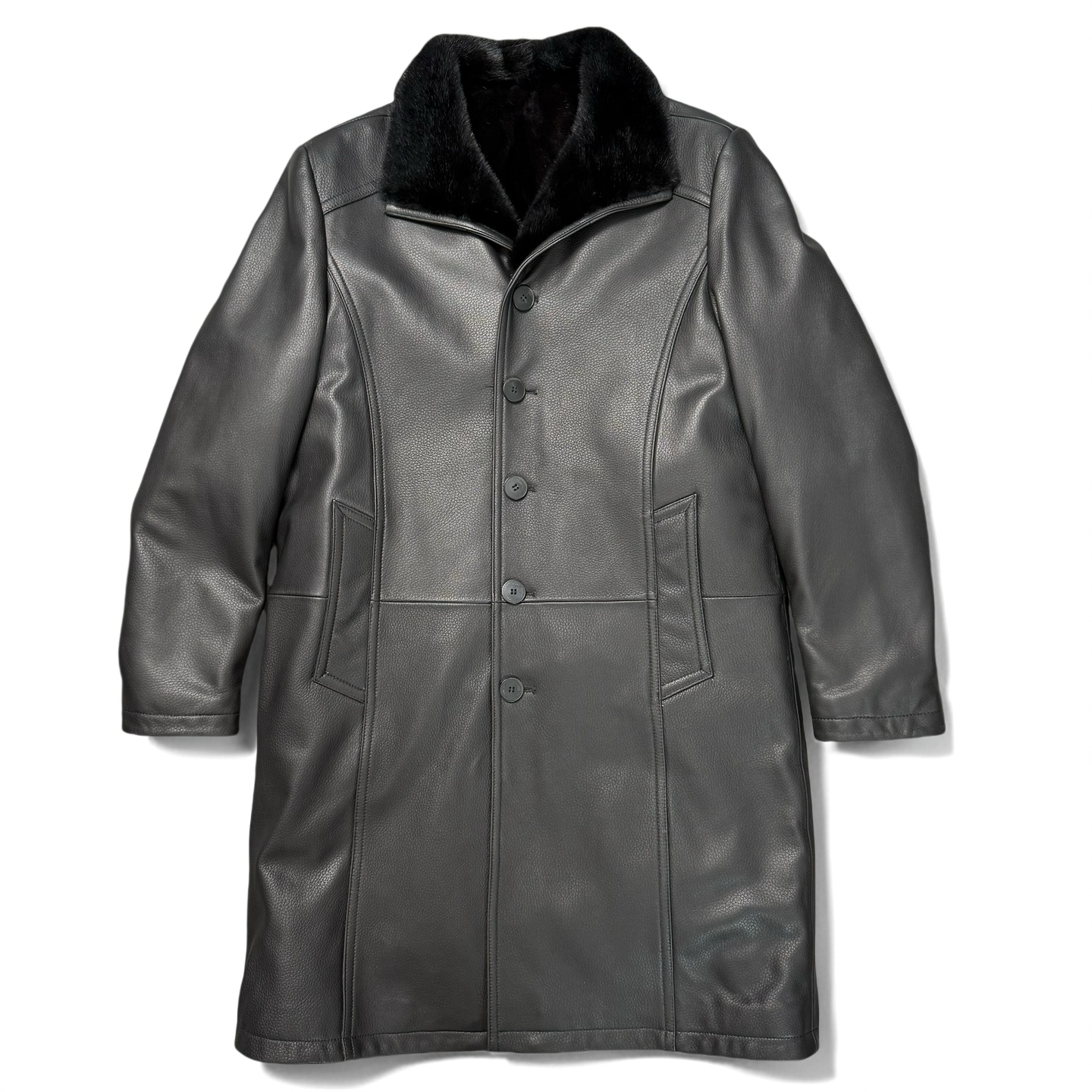 2202男士冬季长款皮大衣海宁真皮男款羊皮水貂内胆秋冬中长款毛领