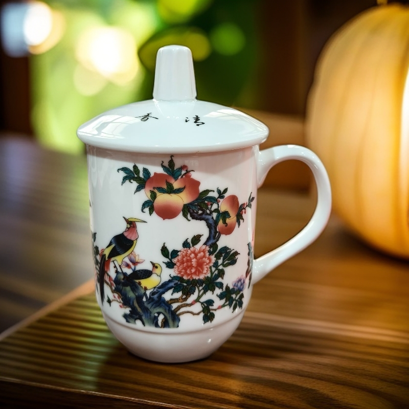 XD-DP-XD2398富贵长寿办公杯-底款景德镇文韵