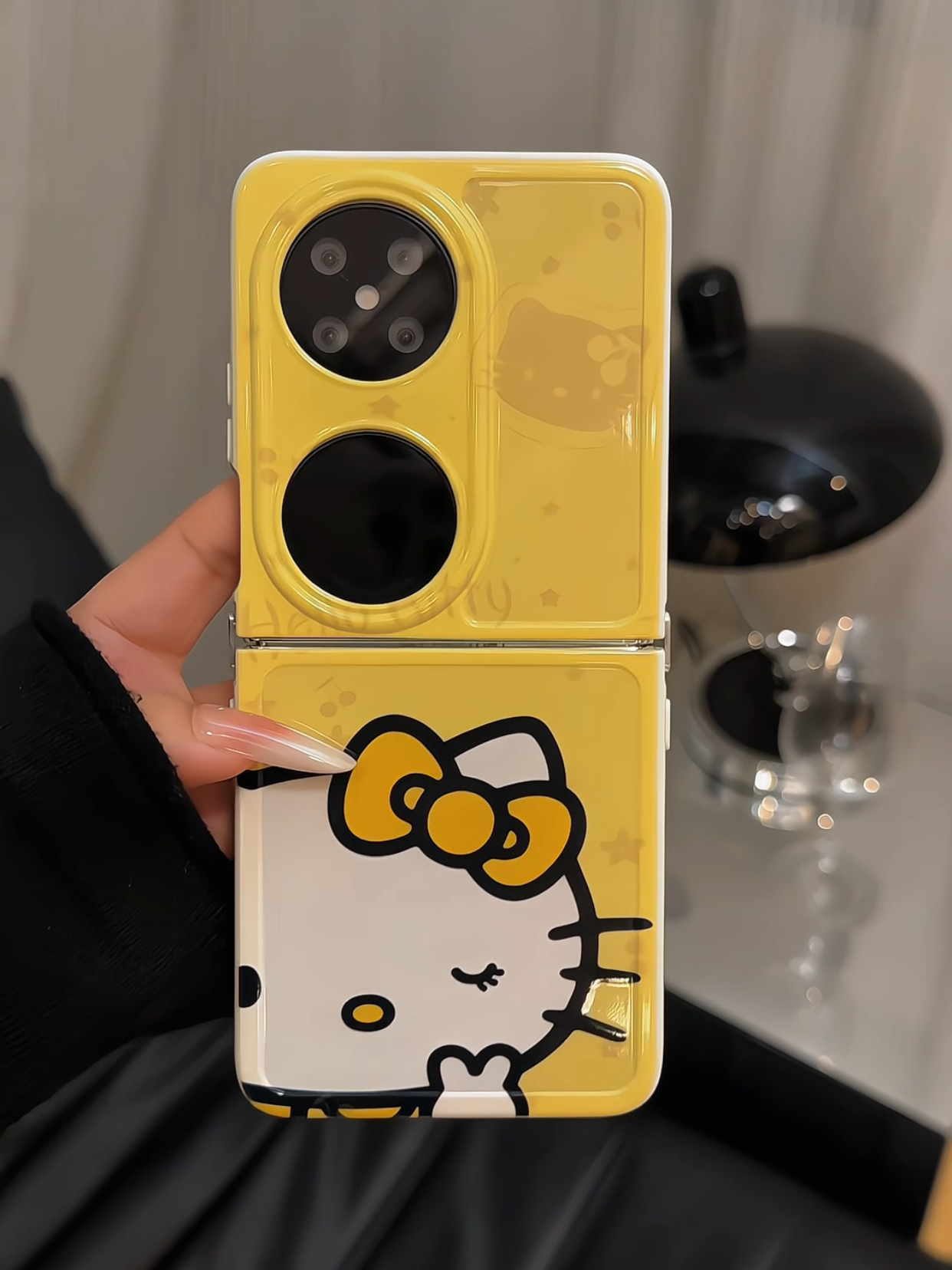 （华为pocket系列）适用华为pocket2手机壳p50折叠奶油防摔奶黄色kt