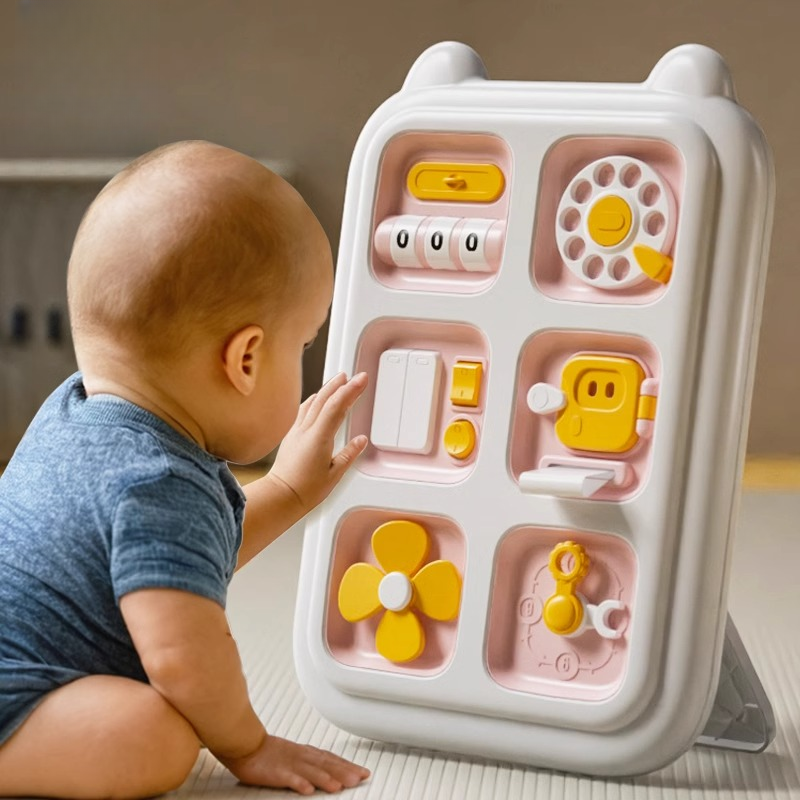 婴儿蒙氏早教益智玩具忙碌平板1岁宝宝2动动乐盒子开关六面体魔方