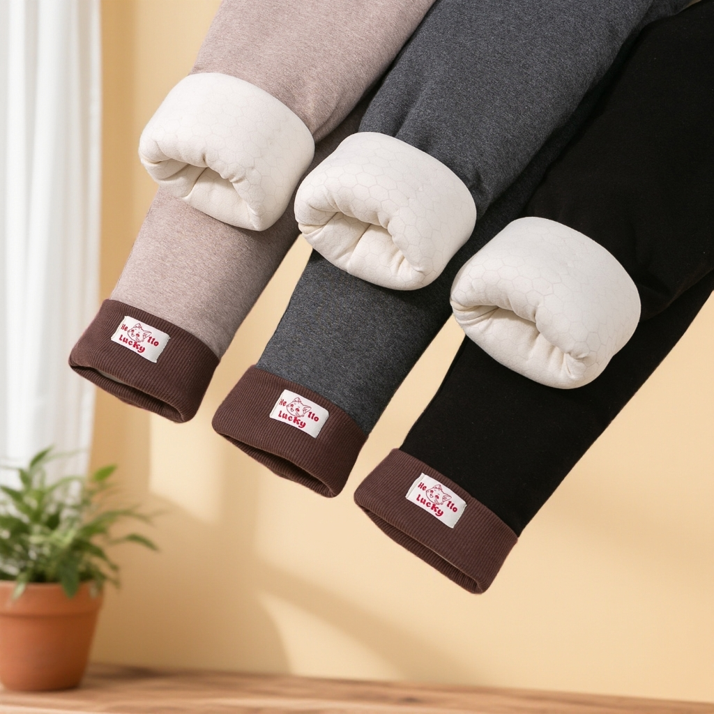 女童棉裤冬季加绒加厚三层夹棉特厚保暖北方宝宝外穿儿童打底裤子