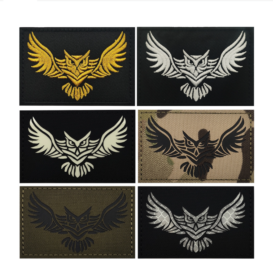 BACK HAND金线刺绣布贴 激光切割夜间识别章 背包贴章魔术贴徽章