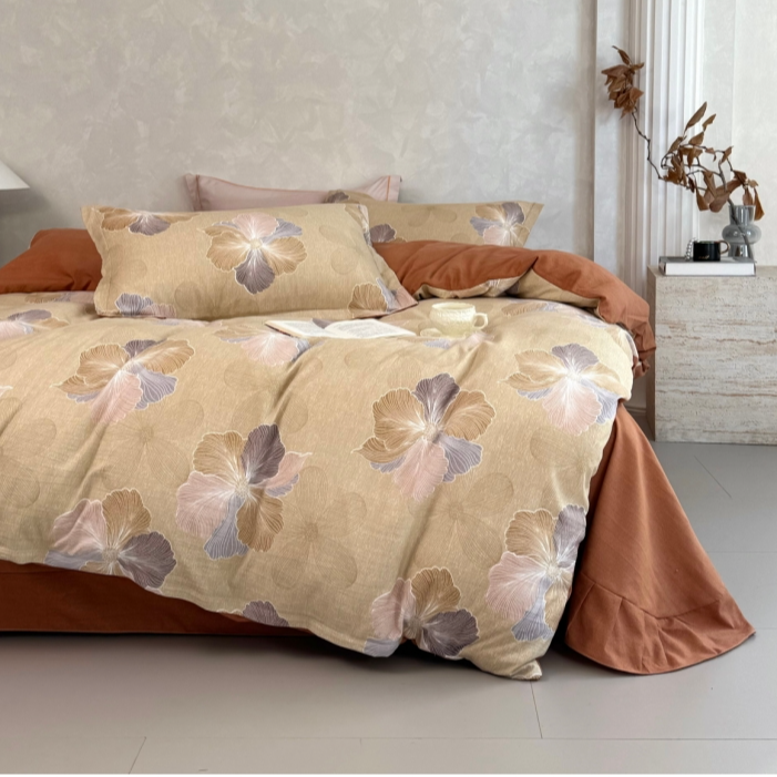 【黛娅】冬季超厚保暖全棉四件套加厚亲肤透气斜纹纯棉被套柔软