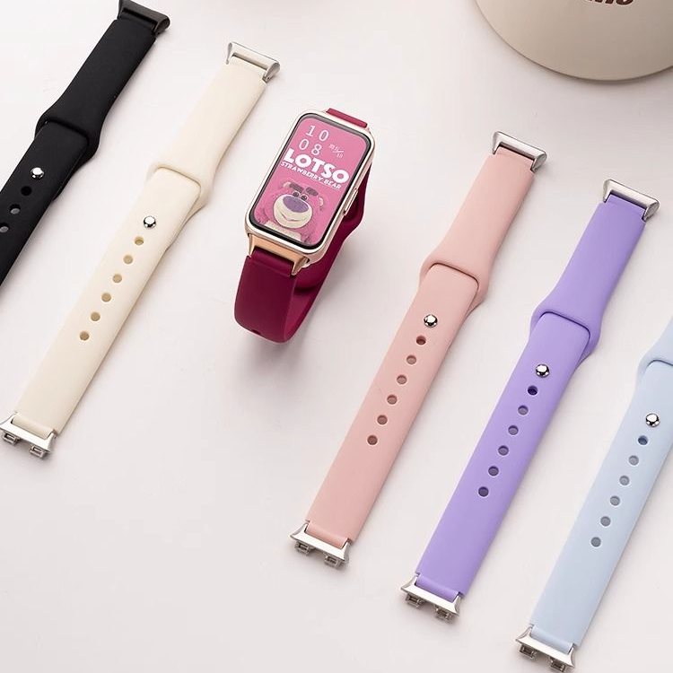 适用华为手环10/9/8表带硅胶反扣NFC腕带高颜值多巴胺夏日保护套