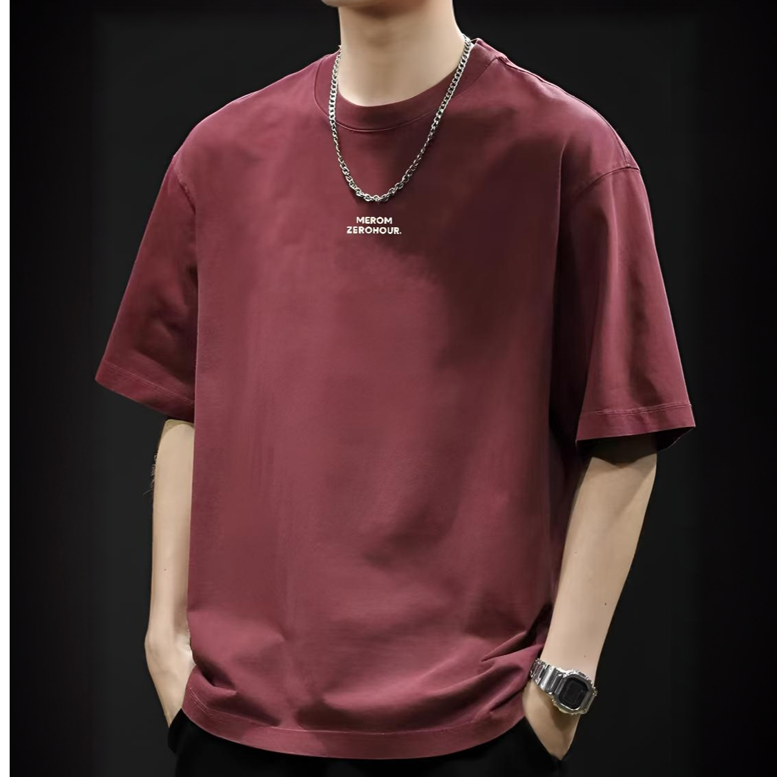 T恤纯棉休闲痞帅慵懒男生穿搭衣服轻奢痞帅痞帅慵懒风百搭ins男装