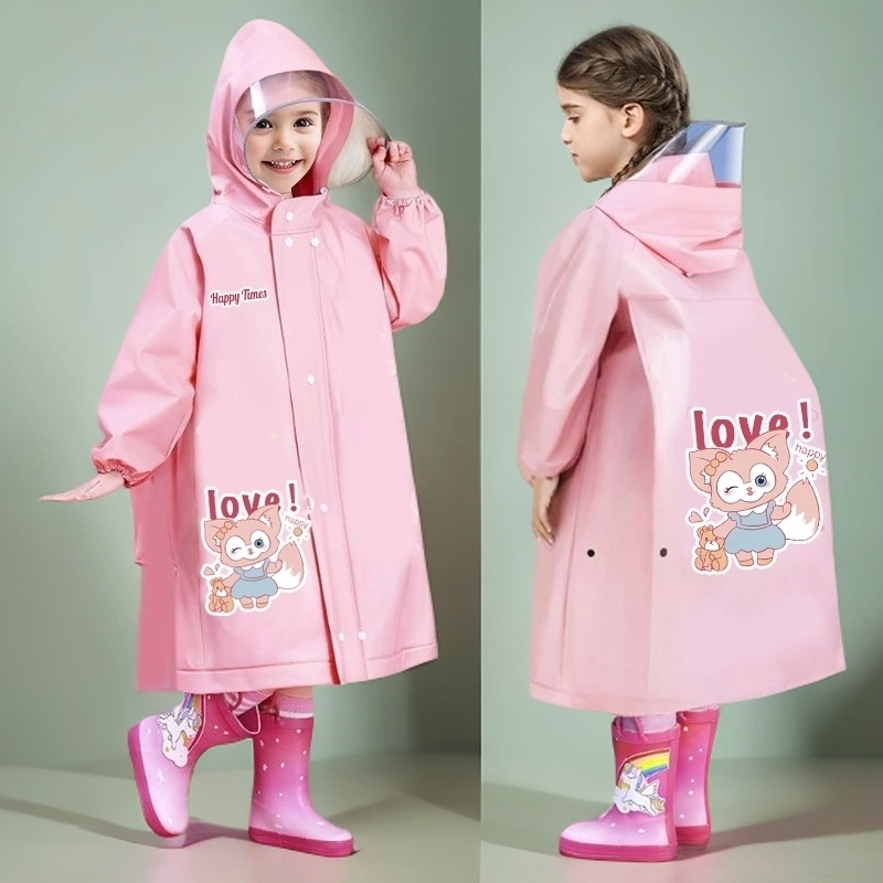 儿童雨衣中大童男童女孩小学生上学专用背包位加厚防水防暴雨雨披
