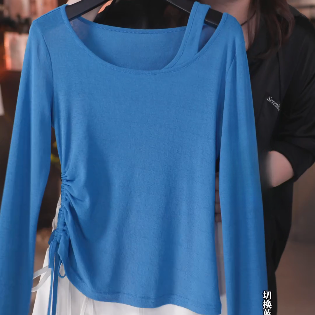 【花屿海洋】早秋新款显瘦长袖海洋风休闲百搭设计减龄上衣C5061