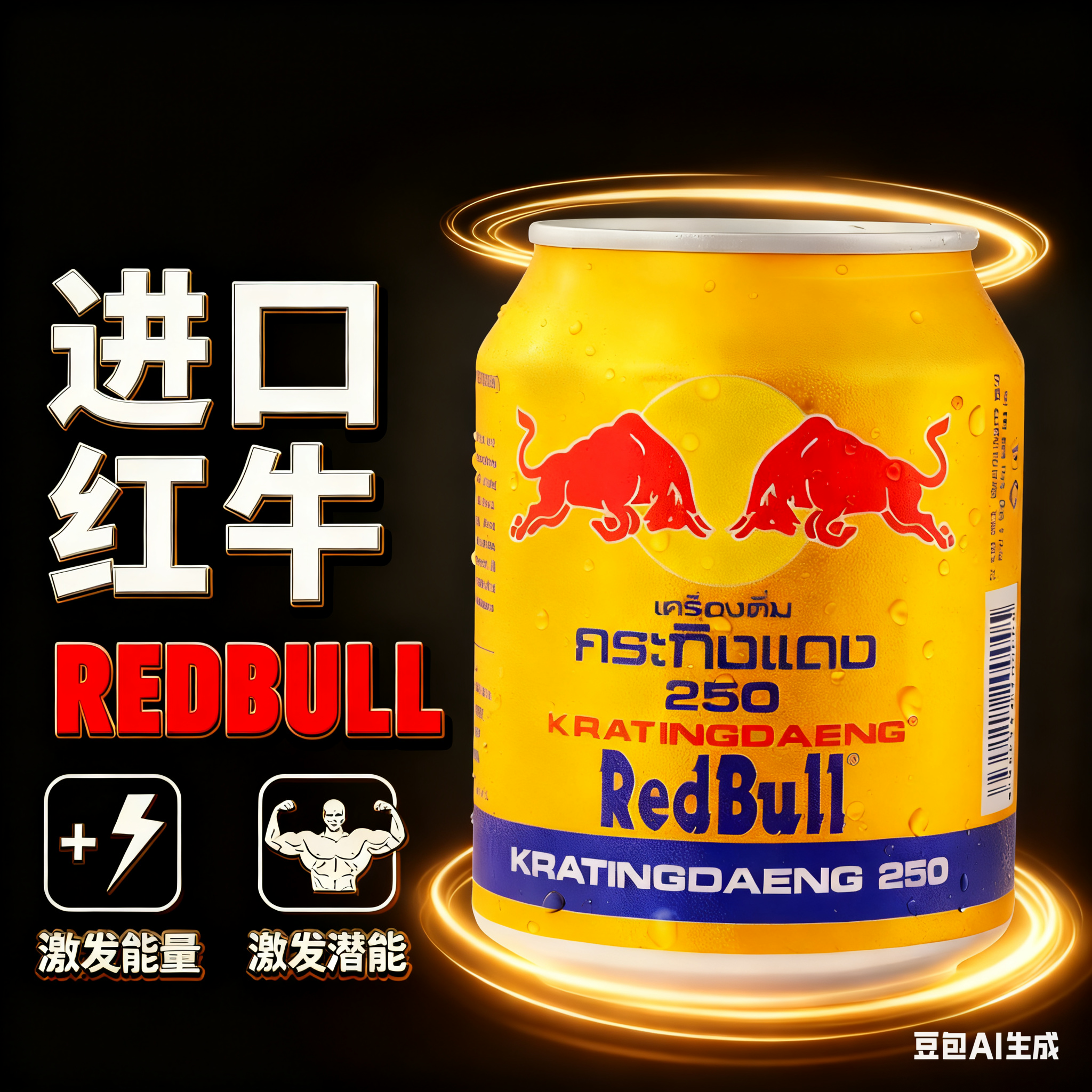 泰国越南原装红牛维生素功能饮料运动提神金拉罐白膜250ml*24瓶