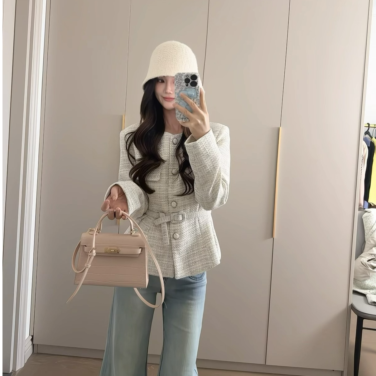 秋季女长袖常规夏季可调节腰带秋季短外套女装宽松上衣外套