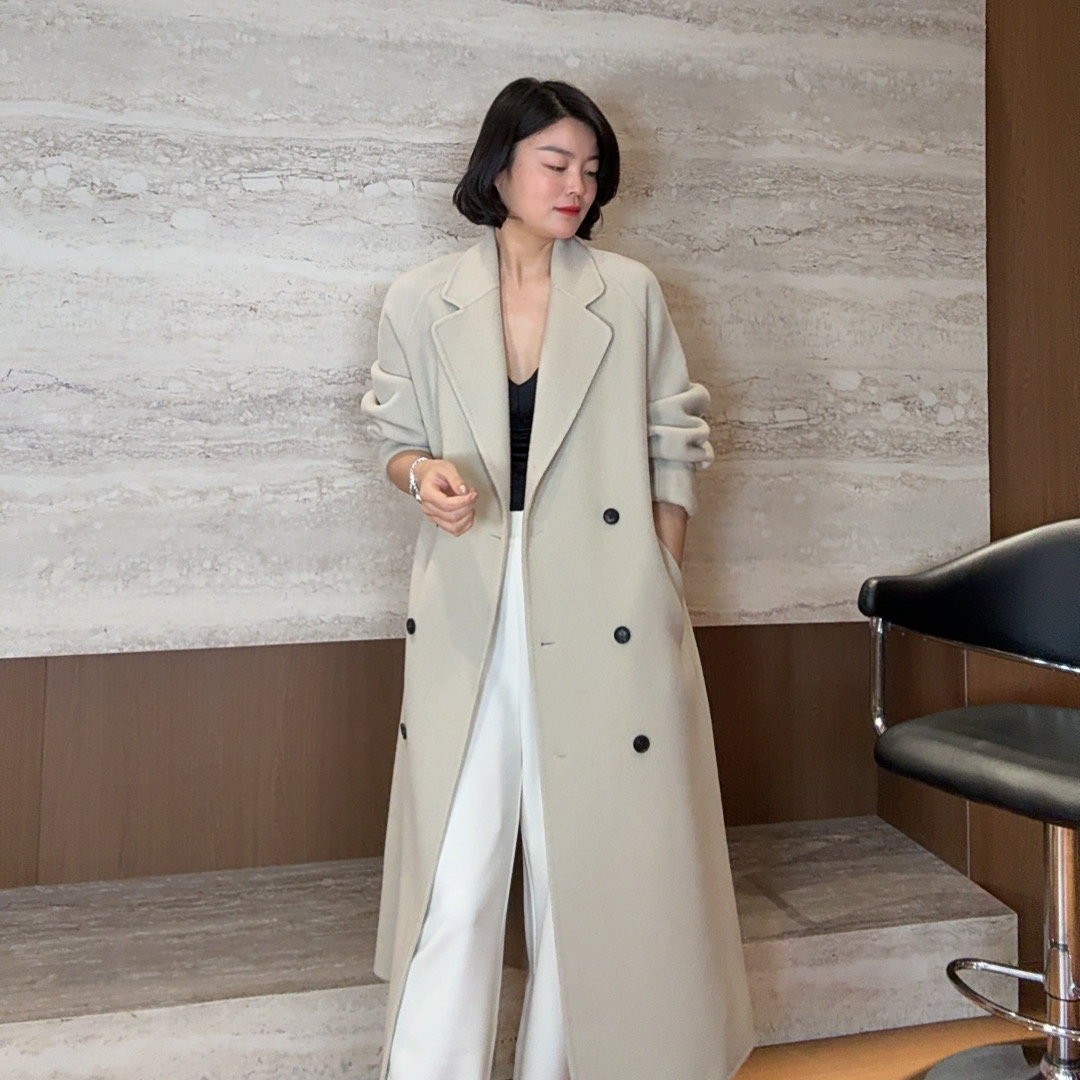TANTAN 气质显瘦韩版中长款秋冬大衣外套3303
