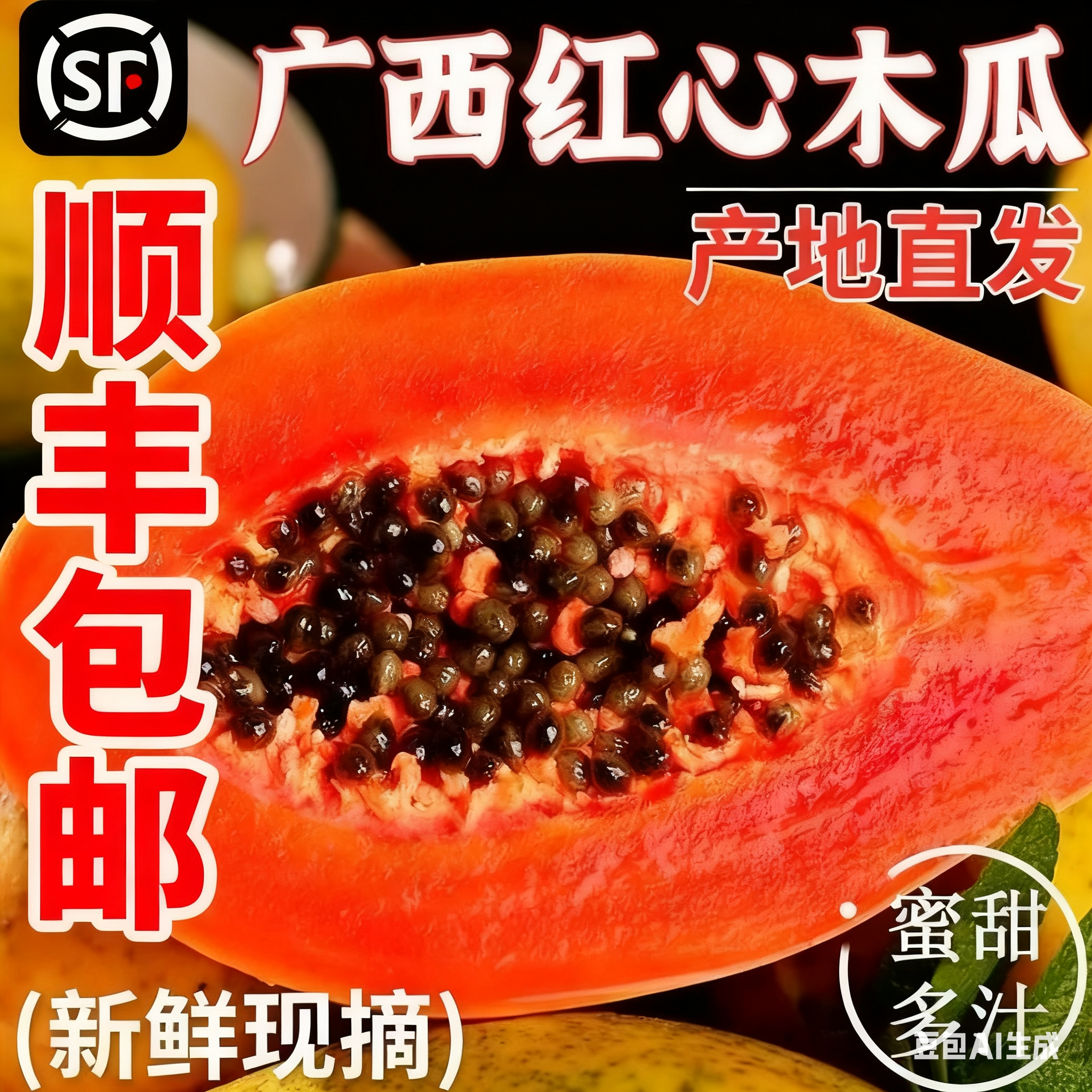 正宗广西红心木瓜软糯现摘水果红心牛奶木瓜香甜当季新鲜水果木瓜