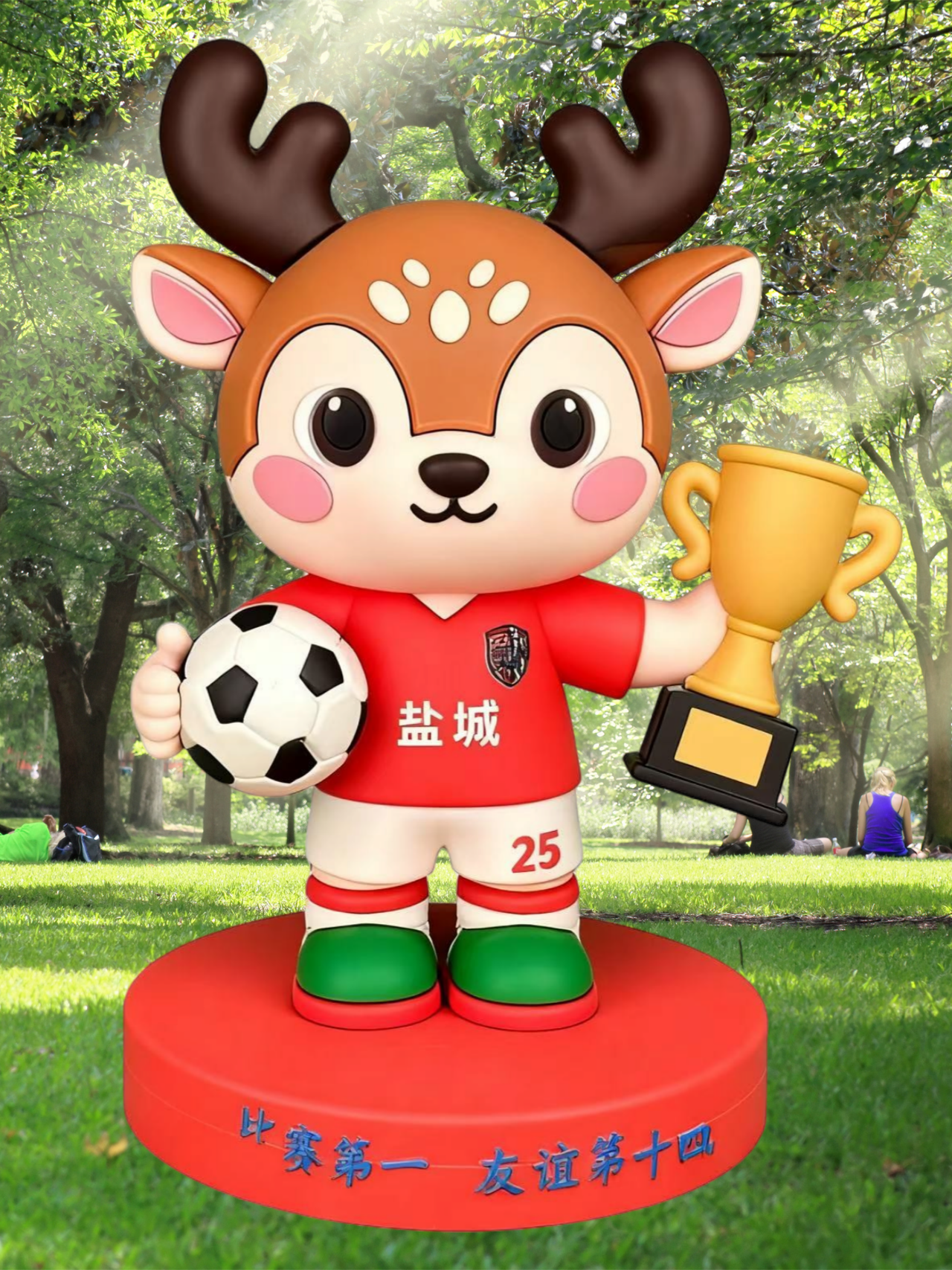 苏超公仔盐城队公仔可爱麋鹿盐帝