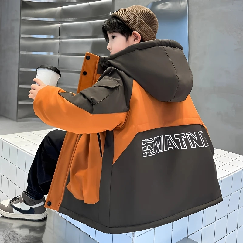 男童冬装棉衣2025新款加绒外套加厚中大儿童冬季棉袄男孩派克棉服