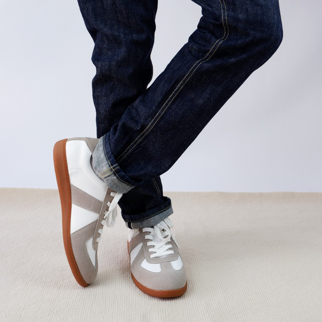 雷申威克德训鞋车缝线复古时尚休闲板鞋系带休闲鞋秋季欧美