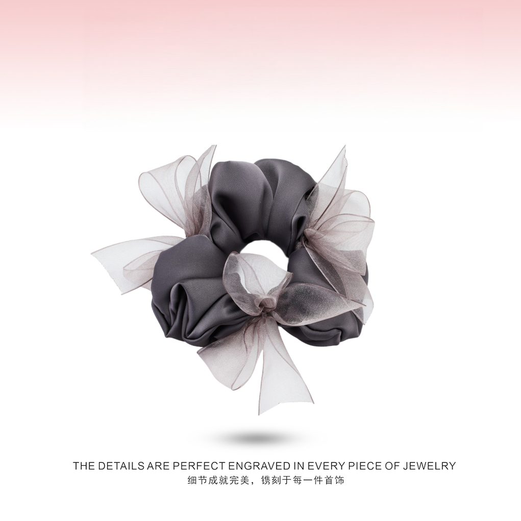 网红蝴蝶结头饰天天今天戴什么同款温柔缎面蝴蝶结发圈上班族发饰