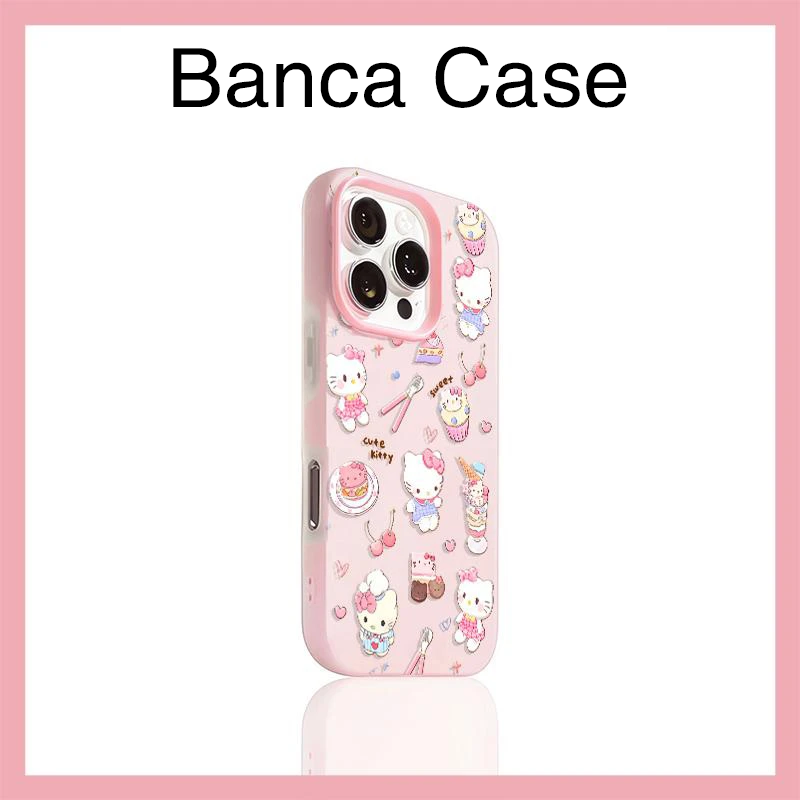 BANCA甜品凯蒂猫二合一iPhone16适用苹果15/14promax手机壳13/12