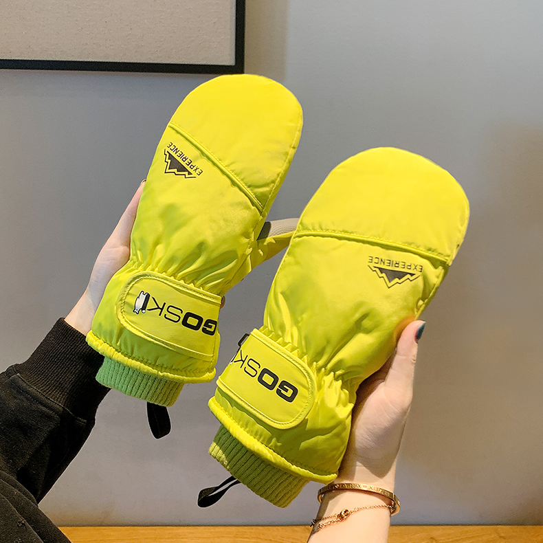 滑雪手套冬季女士新款连指保暖全掌防滑加绒加厚防水防风寒手闷子