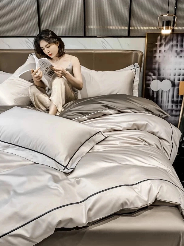 水星系列出口意大利长绒棉四件套轻奢100%全棉被套纯棉床单床品