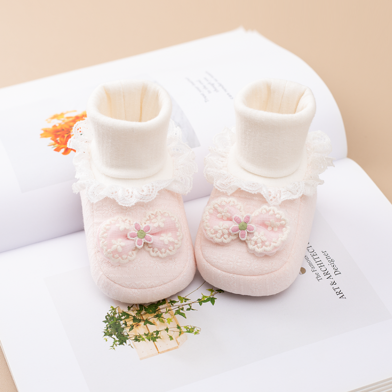 婴儿鞋子春秋季软底学步鞋新生儿0-1岁女宝宝套脚袜鞋防滑不掉6