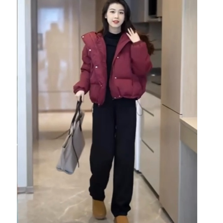 棉衣女2025年秋冬季新款夹棉加厚宽松显瘦棉服休闲裤子时尚两件套