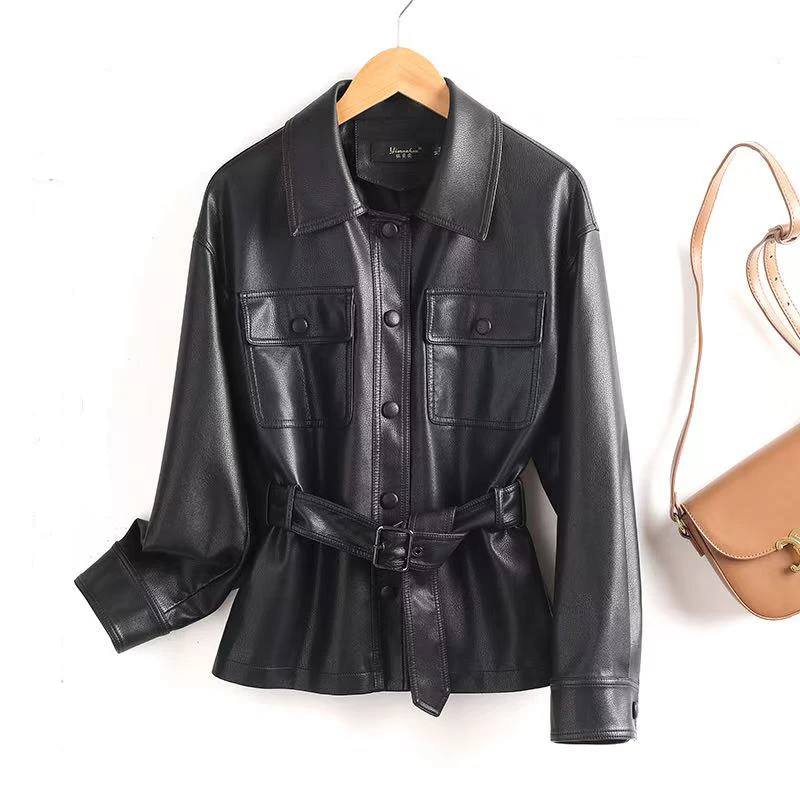 【宋佳同款】春秋新款海宁皮衣女短款纯皮显瘦时尚百搭皮夹克Y-277#