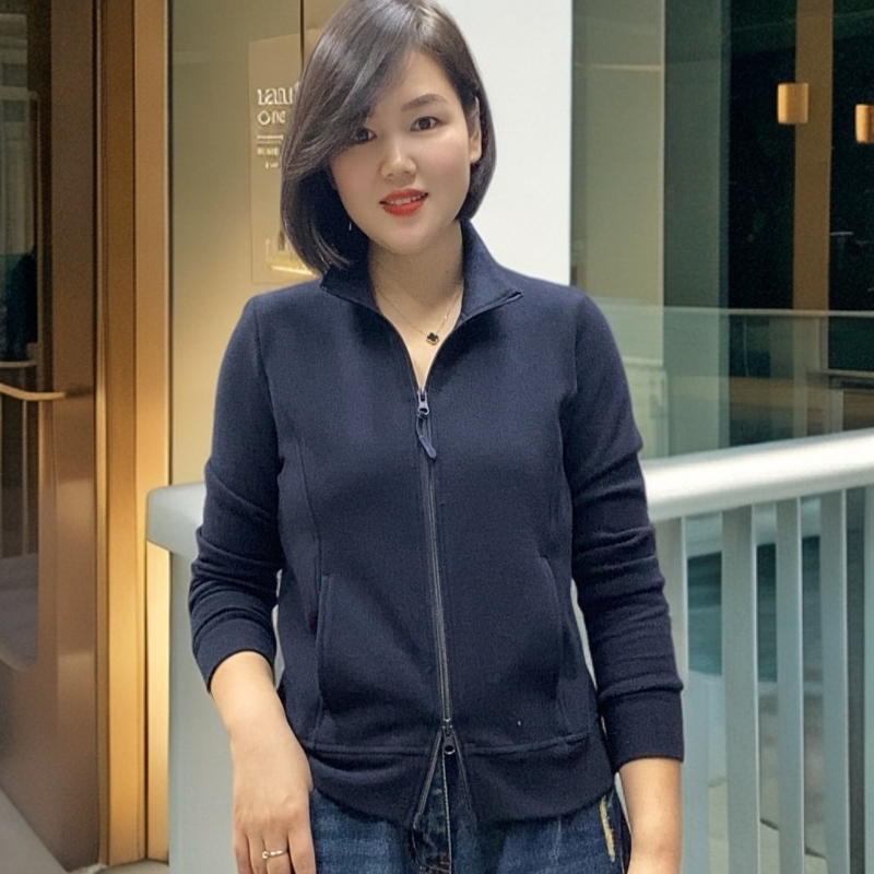 秋季立领时尚修身显瘦立体裁剪百搭休闲长袖开衫卫衣