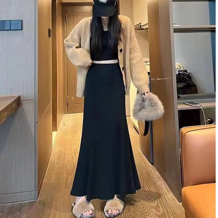 【空气棉+两个裙长】鱼尾半身裙女秋季2025新款高腰显瘦a字裙子