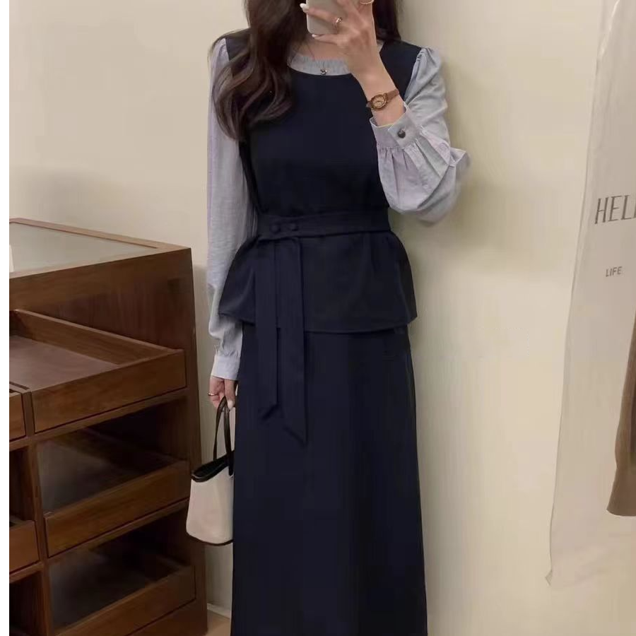 秋季新款韩系女洋气减龄百搭显瘦时尚套装长裙两件套