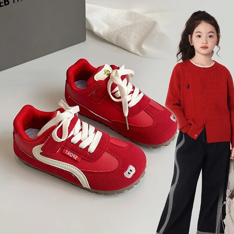 ABC女童运动鞋2025春秋新款女童板鞋韩版透气软底德训鞋中大童潮