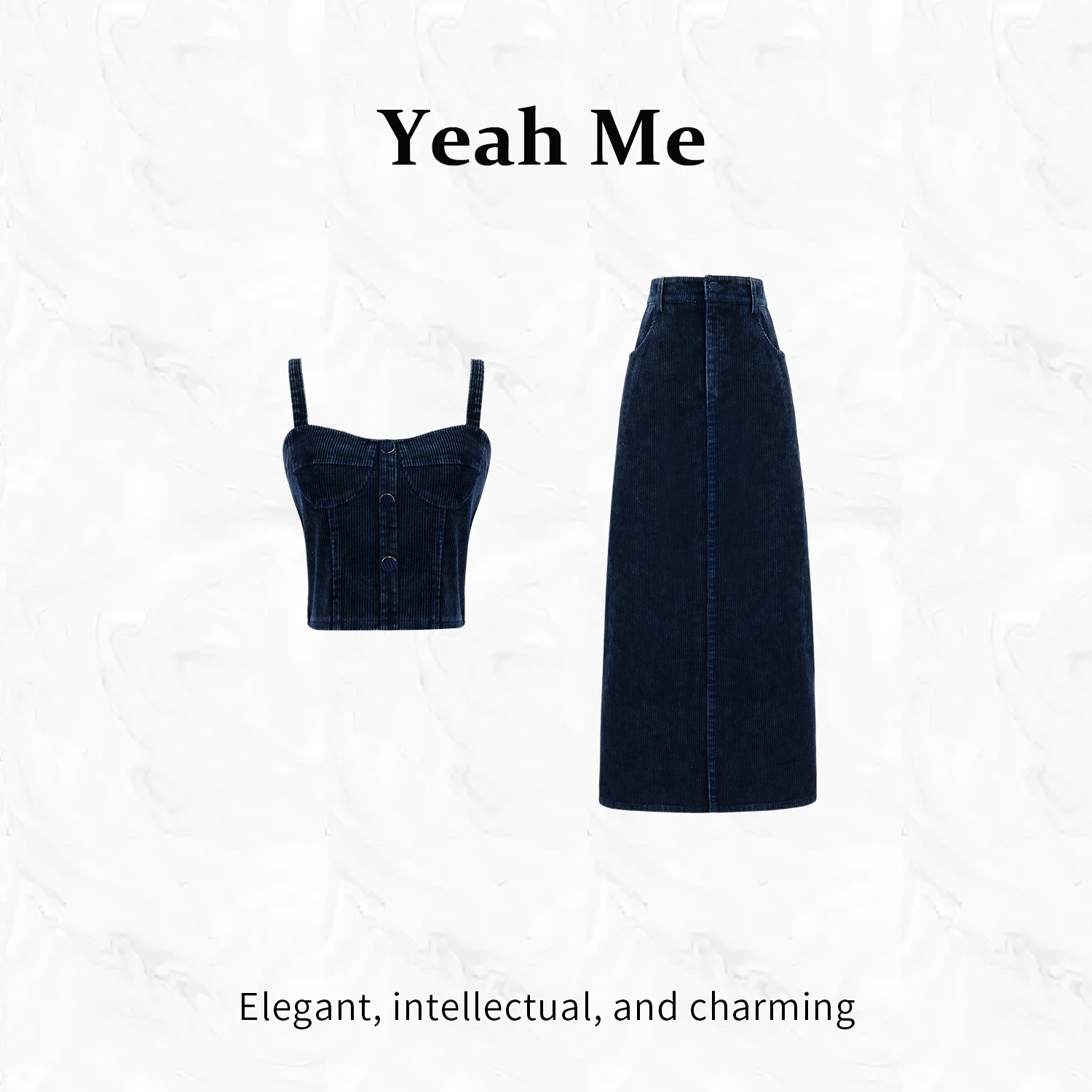 Yeah Me/也觅【星河系列】秋季新款高级感气质显瘦穿搭半身裙套装