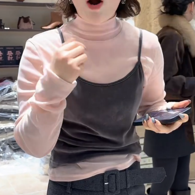 2026新款冬季时尚百搭气质长袖慵懒风打底背心两件LK2509298