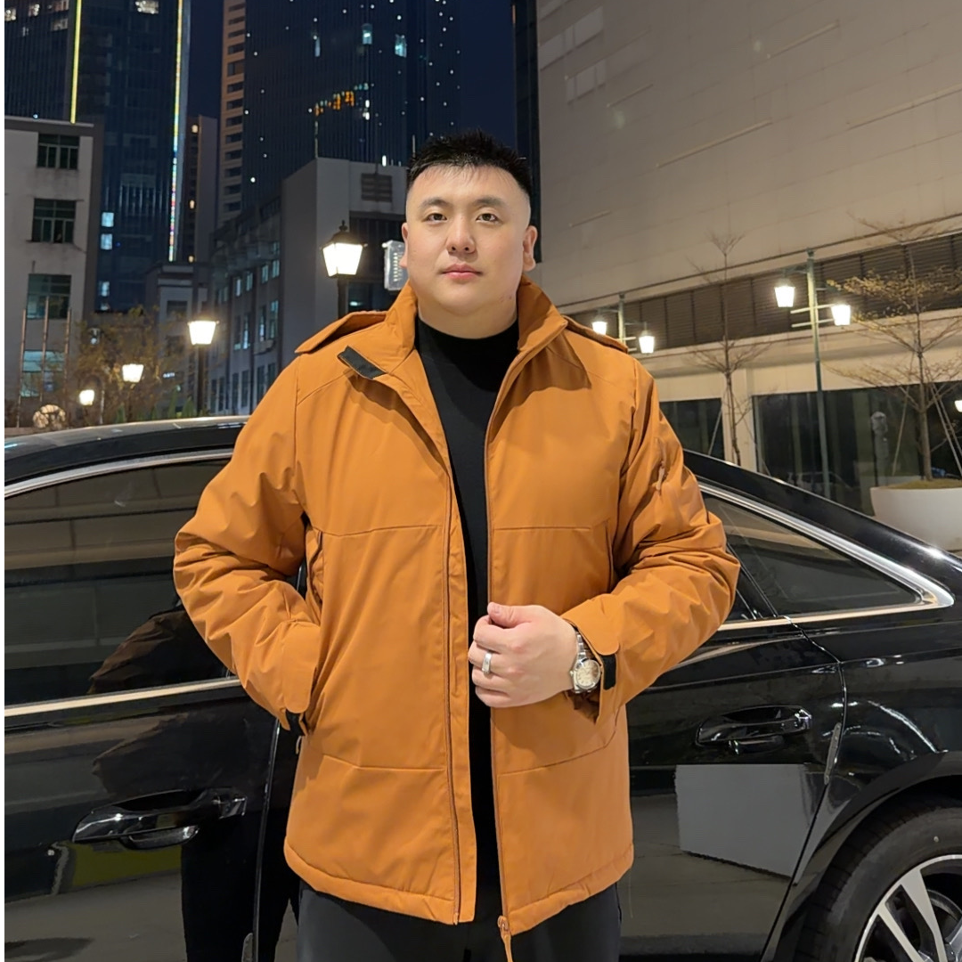 <张先森>新款男士宽松加肥加大码立领户外连帽棉衣加棉夹克男外套