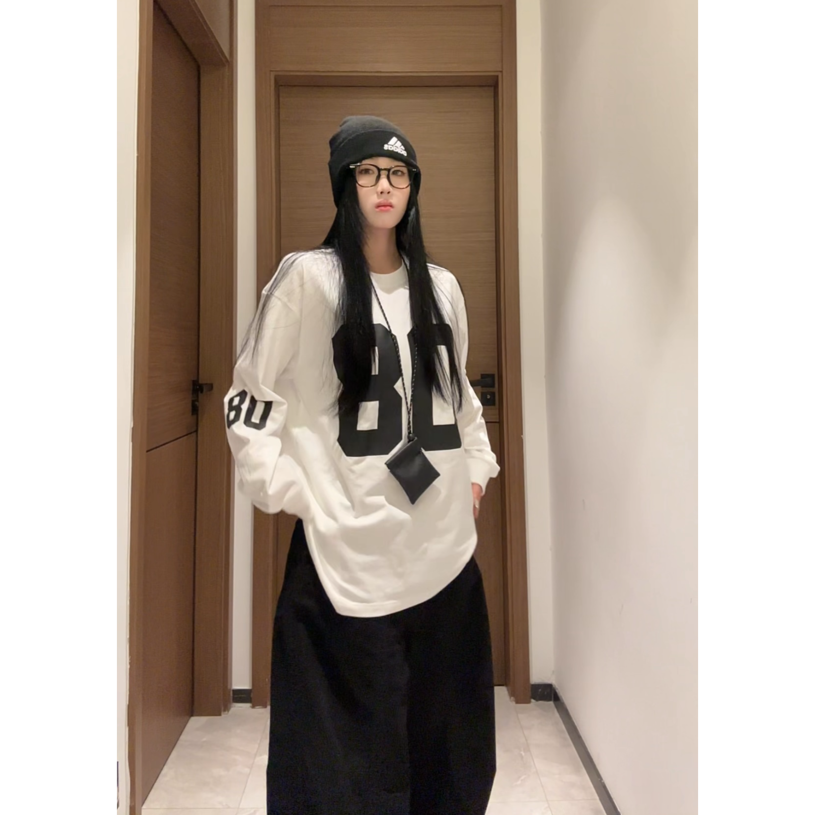 YWBY【双11好物】宽松女早秋季新款美式复古圆领长袖百搭新款上衣