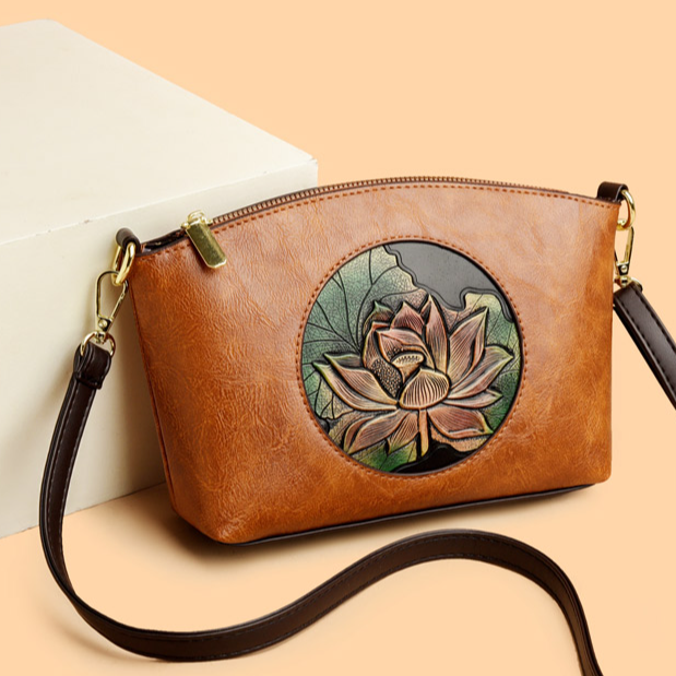 软皮小包女包2025秋冬新款百搭单肩包民族风休闲妈妈包斜挎零钱包