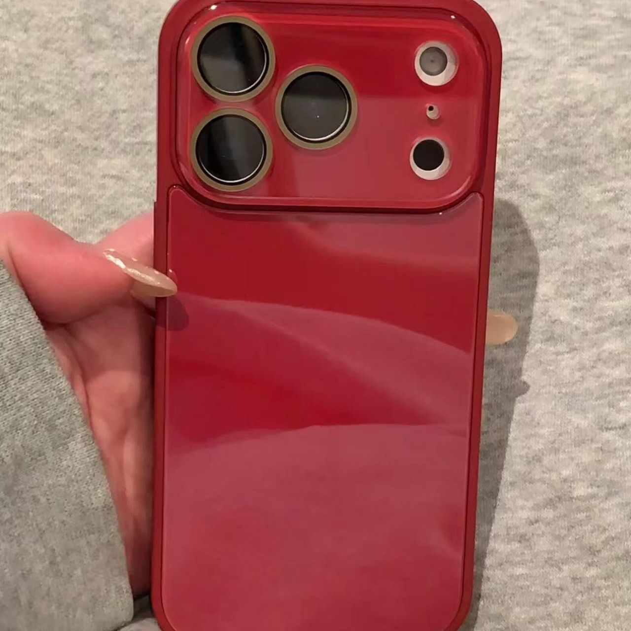 复古红高级感玻璃壳适用iPhone17promax苹果16手机壳17Pro新款13