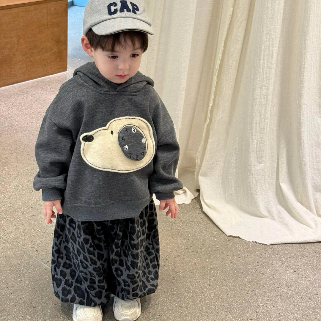 加绒卡通狗儿童男女宝宝通用深秋冬季套装外套秋冬春秋卫衣