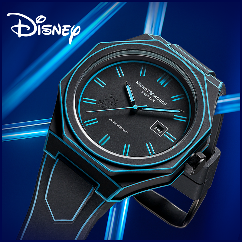 迪士尼Disney米奇漫画线条时尚腕表高颜值手表男女生儿童MK-12137