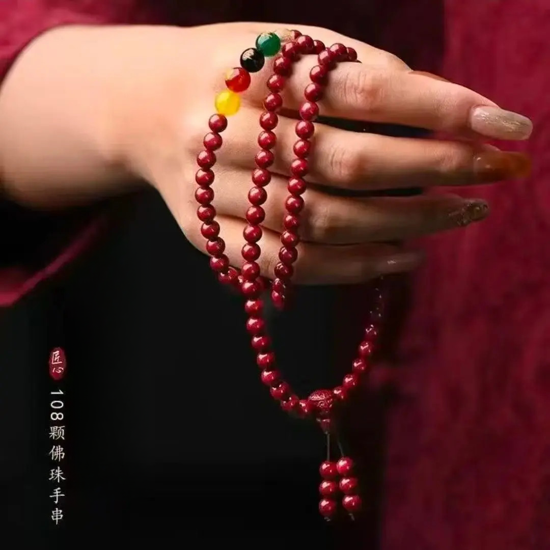五台山手作五路財神108珠福运相随手串车载挂饰