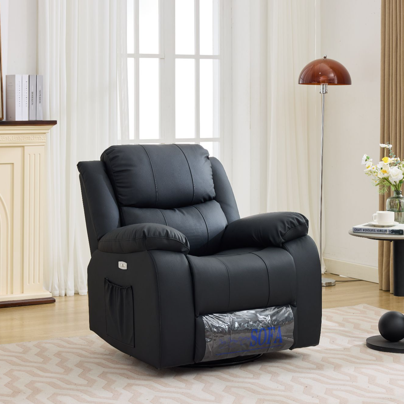 真皮多功能头等舱太空舱单人电动沙发客厅阳台躺椅懒人沙发摇摇椅