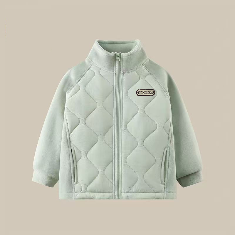 【反季特卖】休闲风薄款摇粒绒棉服男女童春秋冬夹棉外套童装冬装