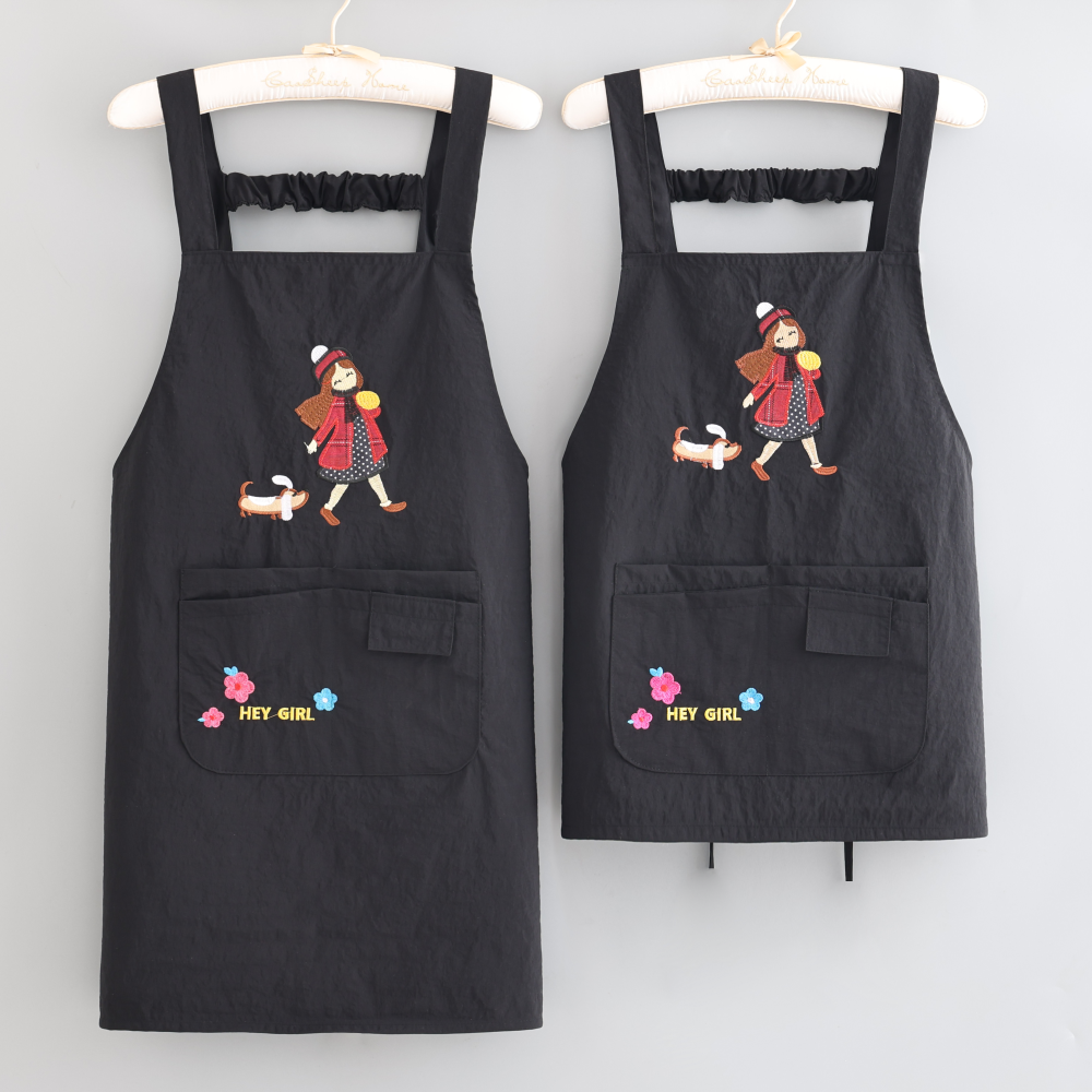 时尚防泼水围腰围裙耐污防油罩衣家用厨房做饭工作服可定制logo女