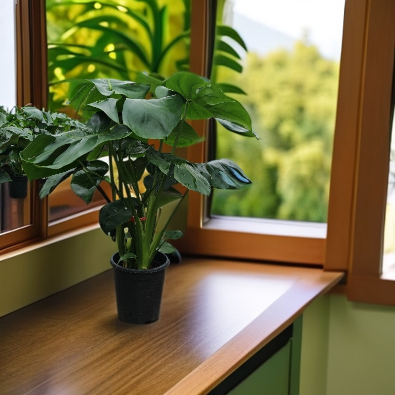 大叶开背龟背竹绿植室内办公室客厅好养盆栽净化空气吸甲醛