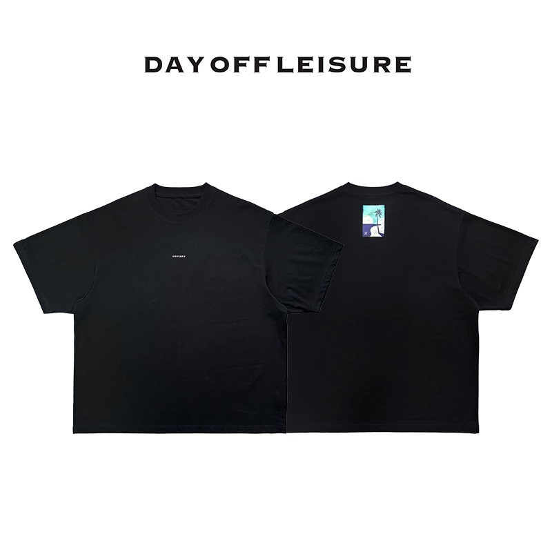 DAYOFFLEISURE 新品刻字膜短袖青年男士轻量化针织短袖T恤运动男