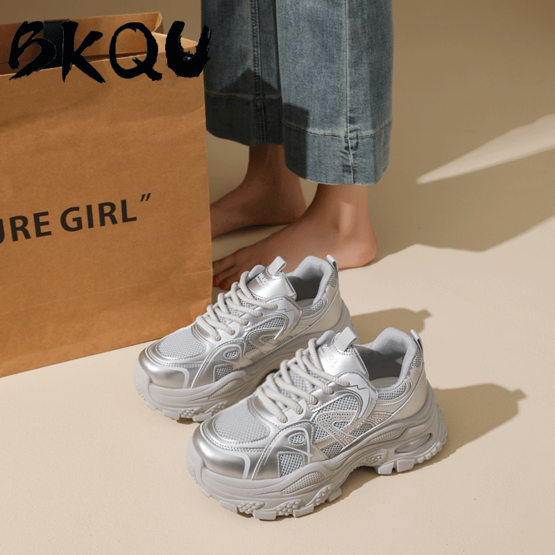 BKQU官方正品舒适百搭网面轻便老爹鞋2025新款时尚韩版休闲运动鞋