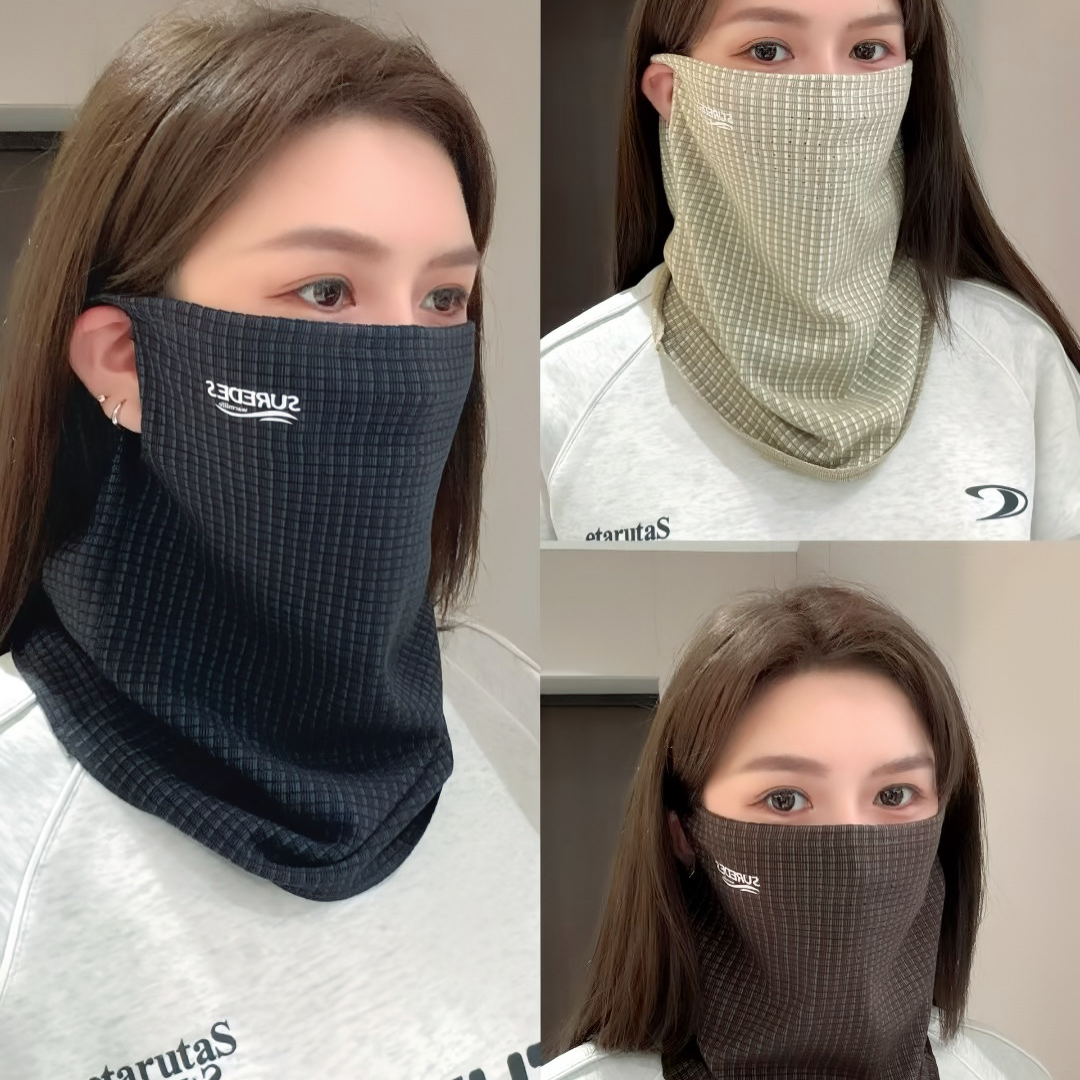 脖套女秋冬季保暖骑行针织百搭头套防风挂耳面罩加厚百变护颈围脖