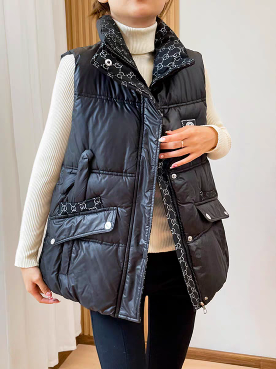 A1639中长款高档休闲马甲宽松时尚外套冬季保暖羽绒外套加厚秋冬